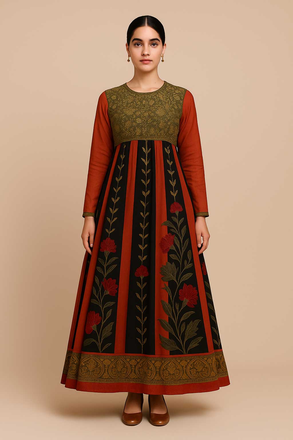 Red Anarkali Set