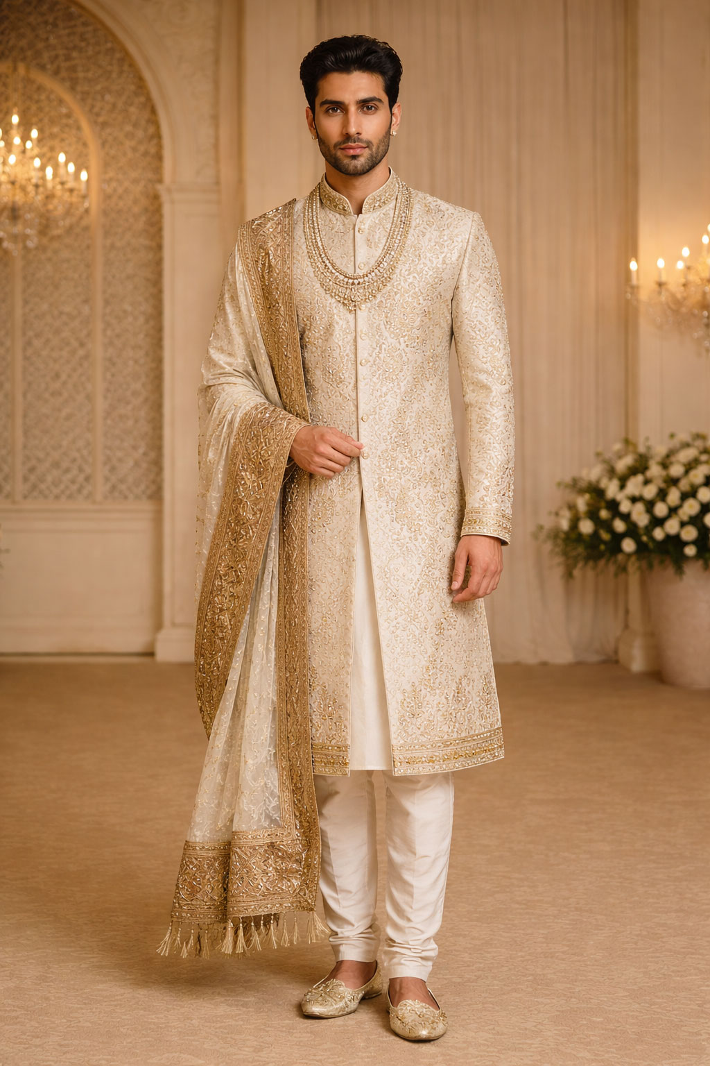 Men Golden Sherwani